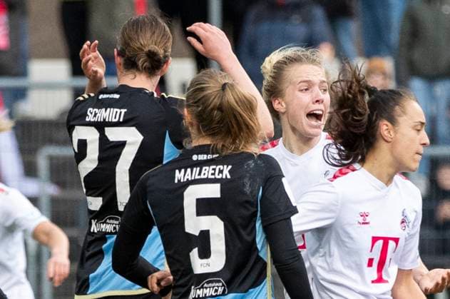 GOOGLE PIXEL Frauen Bundesliga 1 FC Köln 1 FC Nürnberg, 23 03 2024 Celina Degen 1 FC Köln, 5 celebrates her goal for 3 2 GOOGLE PIXEL Frauen Bundesliga, 1 FC Köln 1 FC Nürnberg, 17 Spieltag, am 23 03 2024, Franz Kremer Stadion, Köln DFL regulations prohibit any use of photographs as image sequences and or quasi video Copyright: xBEAUTIFULxSPORTS Meuselx