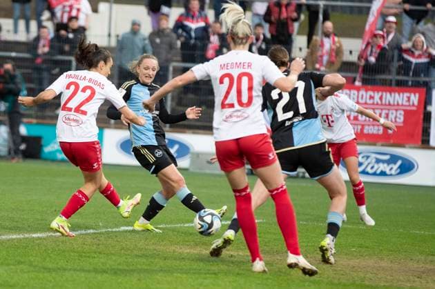GOOGLE PIXEL Frauen Bundesliga 1 FC Köln 1 FC Nürnberg, 23 03 2024 Natalia Padilla Bidas 1 FC Köln, 22 , Goal to 3 3 GOOGLE PIXEL Frauen Bundesliga, 1 FC Köln 1 FC Nürnberg, 17 Spieltag, am 23 03 2024, Franz Kremer Stadion, Köln DFL regulations prohibit any use of photographs as image sequences and or quasi video Copyright: xBEAUTIFULxSPORTS Meuselx