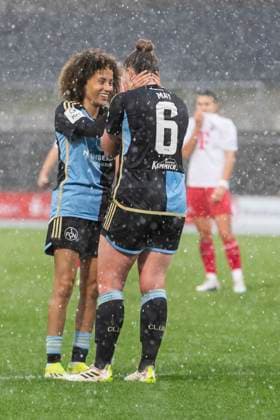 GOOGLE PIXEL Frauen Bundesliga 1 FC Köln 1 FC Nürnberg, 23 03 2024 Amira Arfaoui 1 FC Nürnberg, 74 , Jessica May 1 FC Nürnberg, 6 GOOGLE PIXEL Frauen Bundesliga, 1 FC Köln 1 FC Nürnberg, 17 Spieltag, am 23 03 2024, Franz Kremer Stadion, Köln DFL regulations prohibit any use of photographs as image sequences and or quasi video Copyright: xBEAUTIFULxSPORTS Meuselx
