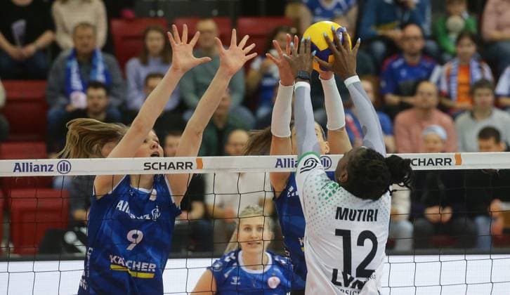 Stuttgart , Volleyball Bundesliga Womens PlayOff Quarterfinal Game 1, Allianz MTV Stuttgart vs USC Münster , left Eline Timmerman Stgt