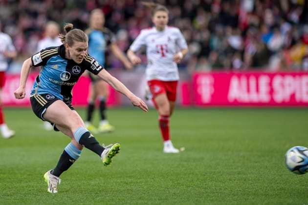 Nastassja Lein 1 FC Nuernberg, 24 has deducted Football Google Pixel Womens Bundesliga, Season 2023 2024, 16 Matchday, 1 FC Koeln 1 FC Nuernberg on 23 03 2024 at Franz Kremer Stadium in Koeln Important note According to the regulations of the DFL German Football League or the DFB German Football Association, it is prohibited to exploit or have exploited photographs taken in the stadium and or from the game in the form of sequential images and or video-like photo series Foto Kirchner Media TH Copyright: xKirchner-Media THx