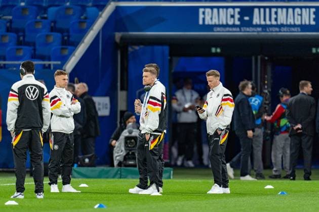 Jamal Musiala Germany, 10 Joshua Kimmich Germany, 6 Robert Andrich Germany, 23 Chris Fuehrich Germany, 11 Maximilian Mittelstädt Germany, 18 France vs Germany, Men, Football, Test match, 22 03 2024 France vs Germany, Men, Football, Test match, 22 03 2024 Lyonn Copyright: xEibner-Pressefoto BahhoxKarax EP_FRA