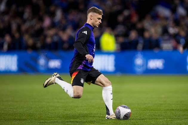 UEFA friendly match France Germany 23 03 2024 Joshua Kimmich Germany, 6 on the ball in the warm up UEFA friendly match France Germany, Lyon, Groupama Stadium on 23 03 2024 Copyright: xBEAUTIFULxSPORTS Wunderlx