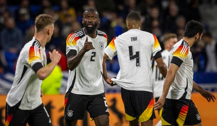 Lyon, France 23rd Mar 2024 Antonio Rüdiger Germany Joshua Kimmich Germany Jonathan Tah Germany Ilkay Gündogan Germany France Germany France Germany 23 03 2024