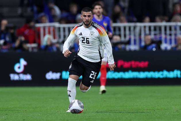 International soccer match France Germany on 23 03 2024 at Groupama Stadium in Lyon Deniz Undav Germany DFB regulations prohibit any use of photographs as image sequences and or quasi video xMSx