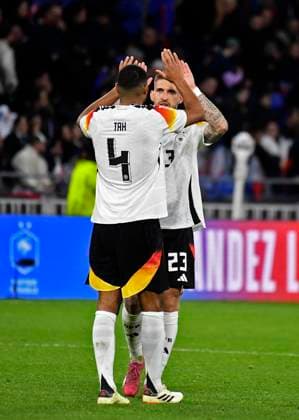23 03 2024, Football national teams friendlies 2024, France Germany, at Groupama Stadium Lyon, France Jonathan Tah Germany and Robert Andrich Germany