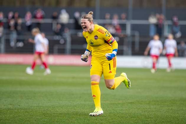 GOOGLE PIXEL Womens Bundesliga 1 FC Köln 1 FC Nürnberg, 23 03 2024 Lea Paulick 1 FC Nürnberg, 1 cheers after the goal to 0 1 GOOGLE PIXEL Womens Bundesliga, 1 FC Köln 1 FC Nürnberg, 17 Matchday, on 23 03 2024, Franz Kremer Stadium, Cologne DFL regulations prohibit any use of photographs as image sequences and or quasi video Copyright: xBEAUTIFULxSPORTS Meuselx