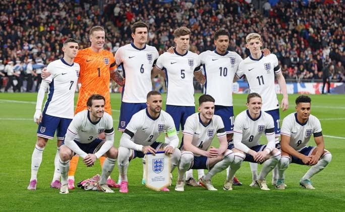 . - England v Brazil, International Friendly, Länderspiel, Nationalmannschaft Match, Wembley Stadium, London, UK. - 23rd March 2024. England team photo. - England v Brazil, International Friendly Match, Wembley Stadium, London, UK. - 23rd March 2024. London Wembley Stadium UK Copyright: xDanxWeirx CP_England_Brazil_42