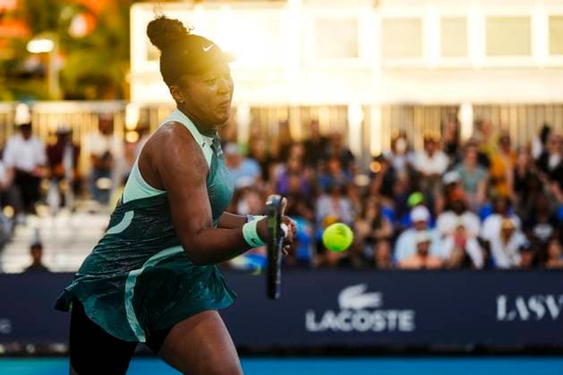 March 23, 2024, Miami, Florida, USA: Naomi Osaka (Japan) hits a forehand against Elina Svitolina (Ukraine) during the second round of womens singles at the Miami Open tennis tournament. Osaka won the match 6-2, 7-6. Miami USA - ZUMAd212 20240323_zsp_d212_042 Copyright: xRichardxDolex