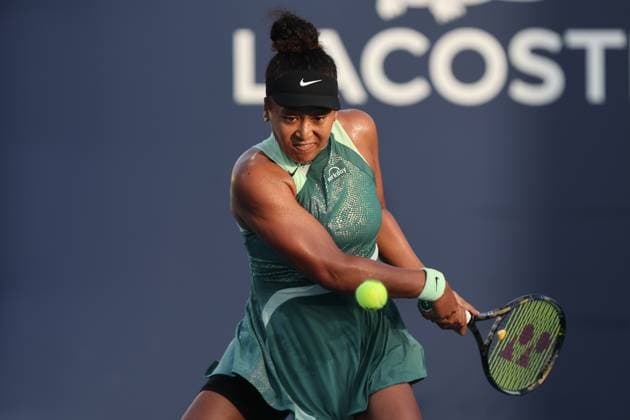 March 23, 2024, Miami Gardens, Florida, United States Of America: MIAMI GARDENS, FLORIDA - MARCH 23: Naomi Osaka of Japan defeats Elina Svitolina of the Ukraine during their match on day 8 of the Miami Open at Hard Rock Stadium on March 23, 2024 in Miami Gardens, Florida....People: Naomi Osaka Miami Open Presented by Itau 2024 - Day 8  - ZUMAs214 20240323_ada_s214_119 Copyright: xSMGx
