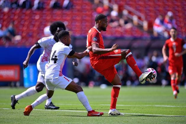RECORD DATE NOT STATED CONCACAF NATIONS LEAGUE 2023-2024 Canada vs Trinidad and Tobago - Play In Cyle Larin of Canada during the Play In match between Canada and Trinidad and Tobago as part of the 2024 Concacaf Nations League, for the pass to the Copa America in the United States 2024, at Toyota Stadium, Frisco, Texas, on March 23, 2024. FRISCO TEXAS UNITED STATES  Copyright: xAdrianxMaciasx 20240323142303_CNL_24_PLAY_IN_CAN_TRI_LARIN66