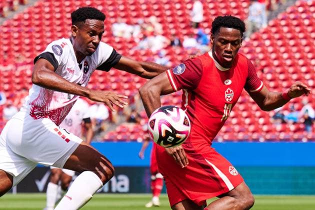 RECORD DATE NOT STATED CONCACAF NATIONS LEAGUE 2023-2024 Canada vs Trinidad and Tobago - Play In Jonathan David of Canada during the Play In match between Canada and Trinidad and Tobago as part of the 2024 Concacaf Nations League, for the pass to the Copa America in the United States 2024, at Toyota Stadium, Frisco, Texas, on March 23, 2024. FRISCO TEXAS UNITED STATES  Copyright: xJorgexMartinezx 20240323143400_CNL_24_PLAY_IN_CAN_TRI_DAVID76