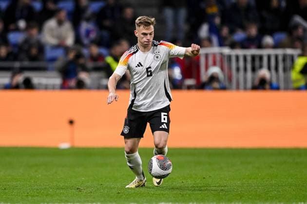 23 03 2024, Lyon, France, Groupama Stadium, France vs Germany International Friendly, Joshua Kimmich Germany in action, on the ball, single action Photo H Langer Lyon Groupama Stadium France 541_FRAGER20240323_109 Langer-541
