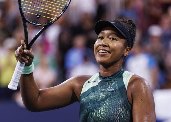 Tennis: Miami Open Naomi Osaka of Japan acknowledges the crowd after beating Elina Svitolina of Ukraine in the second round of the women s singles at the Miami Open tennis tournament in Miami, Florida on March 23, 2024.  A14AA0002630651P