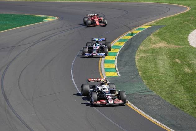 24 03 2024, Albert Park Circuit, Melbourne, FORMULA 1 ROLEX AUSTRALIAN GRAND PRIX 2024 ,in the picture Nico Hülkenberg DEU , Haas F1 Team, Pierre Gasly FRA , Alpine F1 Team, Charles Leclerc MCO , Scuderia Ferrari Melbourne Albert Park Circuit Victoria Australia eu-images-506