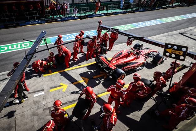 March 24, 2024, Melbourne, Victoria, Australia: MELBOURNE, AUSTRALIA - MARCH 24: Carlos Sainz of Spain and Scuderia Ferrari pits on his way to winning the 2024 Australian Grand Prix at Albert Park in Melbourne, Australia Melbourne Australia - ZUMAp121 20240324_zsp_p121_042 Copyright: xChrisxPutnamx