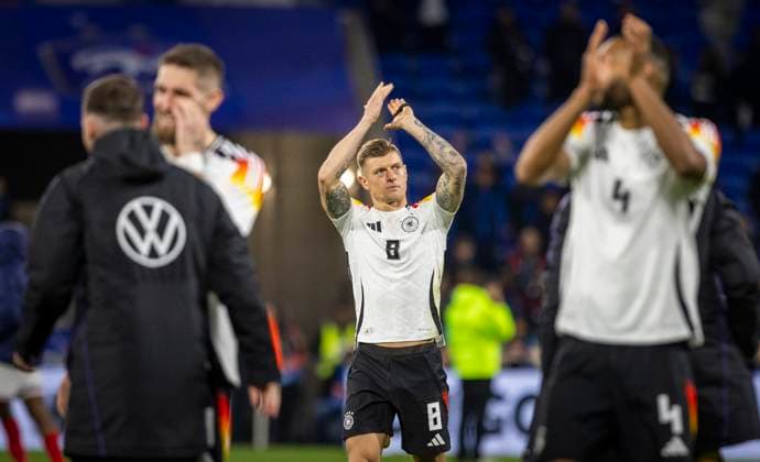 Lyon, France 23rd Mar 2024 Final cheer Toni Kroos Germany France Germany Germany 23 03 2024