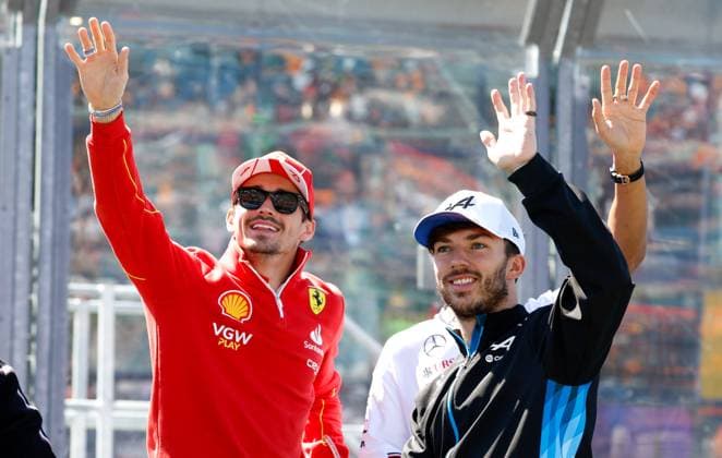 LECLERC Charles (mco), Scuderia Ferrari SF-24, portrait GASLY Pierre (fra), Alpine F1 Team A524, portrait during the Formula 1 Rolex Australian Grand Prix 2024, 3rd round of the 2024 Formula One World Championship, WM, Weltmeisterschaft from March 22 to 24, 2024 on the Albert Park Circuit, in Melbourne, Australia - F1 - AUSTRALIAN GRAND PRIX 2024 DPPI Panoramic F12024GP03AUS_JK313393