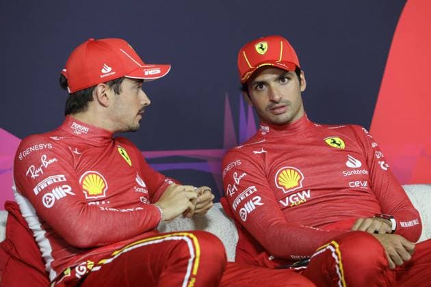 March 24, 2024: CHARLES LECLERC and CARLOS SAINZ of Ferrari during the Post Race press conference, PK, Pressekonferenz after the 2024 Formula One Australian Grand Prix at the Albert Park Circuit in Melbourne on March 24, 2024 in Melbourne, Australia - ZUMAa155 20240324_aaa_a155_012 Copyright: xChristopherxKhouryx