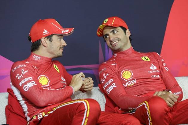 March 24, 2024: CHARLES LECLERC and CARLOS SAINZ of Ferrari during the Post Race press conference, PK, Pressekonferenz after the 2024 Formula One Australian Grand Prix at the Albert Park Circuit in Melbourne on March 24, 2024 in Melbourne, Australia - ZUMAa155 20240324_aaa_a155_031 Copyright: xChristopherxKhouryx