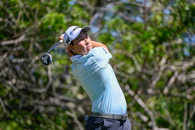 PALM HARBOR, FL - MARCH 23: Dylan Wu (USA) watches his tee shot on 7 during Rd3 of the Valspar Championship at Innisbrook Resort - Copperhead, on March 23, 2024, in Palm Harbor, Florida. (Photo by Ken Murray Icon Sportswire) GOLF: MAR 23 PGA, Golf Herren Valspar Championship EDITORIAL USE ONLY Icon2403230173