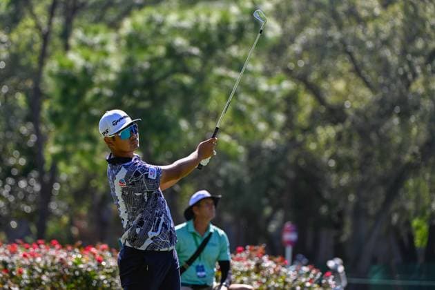 PALM HARBOR, FL - MARCH 23: Ryo Hisatsune (JPN) watches his tee shot on 17 during Rd3 of the Valspar Championship at Innisbrook Resort - Copperhead, on March 23, 2024, in Palm Harbor, Florida. (Photo by Ken Murray Icon Sportswire) GOLF: MAR 23 PGA, Golf Herren Valspar Championship EDITORIAL USE ONLY Icon2403230283