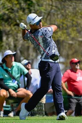 PALM HARBOR, FL - MARCH 23: Ryo Hisatsune (JPN) watches his tee shot on 5 during Rd3 of the Valspar Championship at Innisbrook Resort - Copperhead, on March 23, 2024, in Palm Harbor, Florida. (Photo by Ken Murray Icon Sportswire) GOLF: MAR 23 PGA, Golf Herren Valspar Championship EDITORIAL USE ONLY Icon2403230383