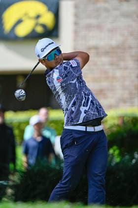 PALM HARBOR, FL - MARCH 23: Ryo Hisatsune (JPN) watches his tee shot on 16 during Rd3 of the Valspar Championship at Innisbrook Resort - Copperhead, on March 23, 2024, in Palm Harbor, Florida. (Photo by Ken Murray Icon Sportswire) GOLF: MAR 23 PGA, Golf Herren Valspar Championship EDITORIAL USE ONLY Icon2403230443