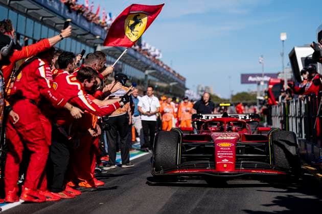 March 24, 2024, Melbourne, Australia: Spanish driver CARLOS SAINZ Jr (Scuderia Ferrari) after winning the 2024 FIA Formula 1 Australian Grand Prix at Albert Park Circuit in Melbourne, Australia. Melbourne Australia - ZUMAg147 20240324_fap_g147_035 Copyright: xJamesxGasperottix