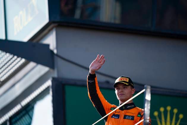 March 24, 2024, Melbourne, Australia: British driver LANDO NORRIS (McLaren F1 Team) on the podium after finishing third in the 2024 FIA Formula 1 Australian Grand Prix at Albert Park Circuit in Melbourne, Australia. Melbourne Australia - ZUMAg147 20240324_fap_g147_036 Copyright: xJamesxGasperottix