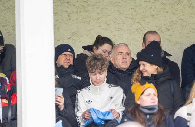 Football, Women, Season 2023 2024, Regionalliga Nordost 15 Matchday , FC Viktoria 1889 Berlin 1 FC Union Berlin, f l Junior and Amateur Football Managing Director Lutz Munack 1 FC Union , President Dirk Zingler 1 FC Union in the stands, 24 03 2024, Copyright: xMatthiasxKochx