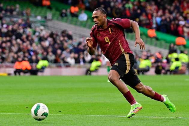 Republic Of Ireland v Belgium Friendly Match DUBLIN, IRELAND - MARCH 23 : Openda Lois forward of Belgium in action during the friendly game match between Republic of Ireland and Belgium in preparation of the UEFA EURO, EM, Europameisterschaft,Fussball 2024 tournament on March 23, 2024 in Dublin, Ireland, 23 03 2024 Dublin Ireland  Copyright: xPeterxDexVoechtx