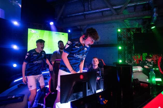 Virtual Bundesliga Club Championship by WOW Finale 24 03 2024 Jonas Wirth Jonny, SC Paderborn 07 , Jamie Bartel Chaser, SC Paderborn 07 in jubilation Virtual Bundesliga Club Championship by WOW Finale 24 03 2024 Copyright: xBEAUTIFULxSPORTS Buriakovx