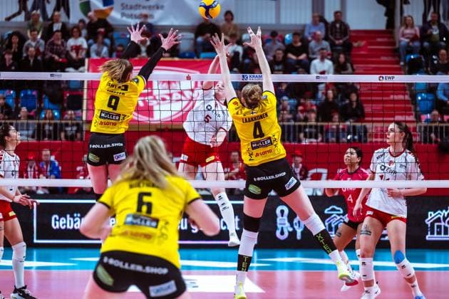 VBL Volleyball Bundesliga SC Potsdam VfB Suhl LOTTO Thüringen PlayOffs, 24 03 2024 VBL Volleyball Bundesliga SC Potsdam VfB Suhl LOTTO Thüringen 24 03 2024 Copyright: xBEAUTIFULxSPORTS NicolxMarschallx