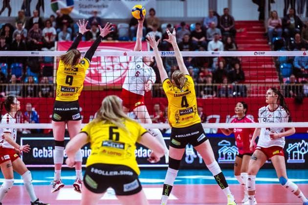 VBL Volleyball Bundesliga SC Potsdam VfB Suhl LOTTO Thüringen PlayOffs, 24 03 2024 VBL Volleyball Bundesliga SC Potsdam VfB Suhl LOTTO Thüringen 24 03 2024 Copyright: xBEAUTIFULxSPORTS NicolxMarschallx