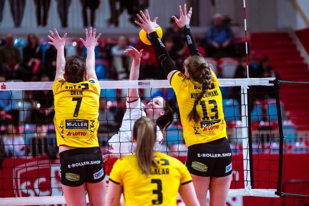 VBL Volleyball Bundesliga SC Potsdam VfB Suhl LOTTO Thüringen PlayOffs, 24 03 2024 VBL Volleyball Bundesliga SC Potsdam VfB Suhl LOTTO Thüringen 24 03 2024 Copyright: xBEAUTIFULxSPORTS NicolxMarschallx