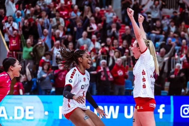 VBL Volleyball Bundesliga SC Potsdam VfB Suhl LOTTO Thüringen PlayOffs, 24 03 2024 VBL Volleyball Bundesliga SC Potsdam VfB Suhl LOTTO Thüringen 24 03 2024 Copyright: xBEAUTIFULxSPORTS NicolxMarschallx
