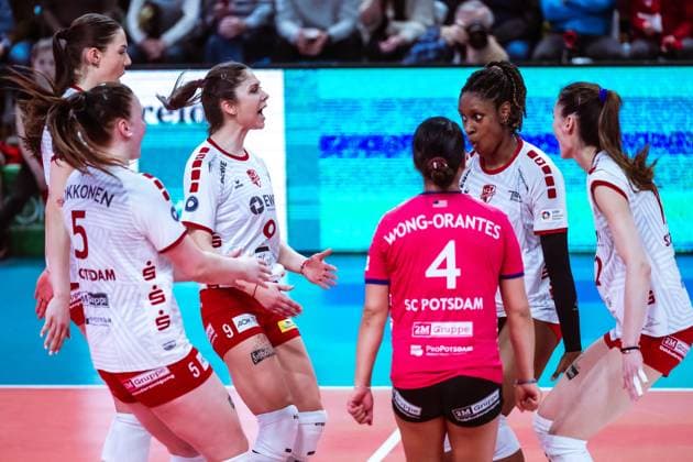 VBL Volleyball Bundesliga SC Potsdam VfB Suhl LOTTO Thüringen PlayOffs, 24 03 2024 VBL Volleyball Bundesliga SC Potsdam VfB Suhl LOTTO Thüringen 24 03 2024 Copyright: xBEAUTIFULxSPORTS NicolxMarschallx