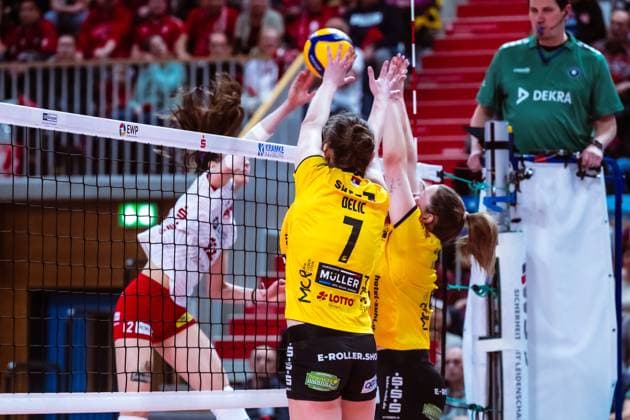 VBL Volleyball Bundesliga SC Potsdam VfB Suhl LOTTO Thüringen PlayOffs, 24 03 2024 VBL Volleyball Bundesliga SC Potsdam VfB Suhl LOTTO Thüringen 24 03 2024 Copyright: xBEAUTIFULxSPORTS NicolxMarschallx