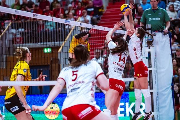 VBL Volleyball Bundesliga SC Potsdam VfB Suhl LOTTO Thüringen PlayOffs, 24 03 2024 VBL Volleyball Bundesliga SC Potsdam VfB Suhl LOTTO Thüringen 24 03 2024 Copyright: xBEAUTIFULxSPORTS NicolxMarschallx