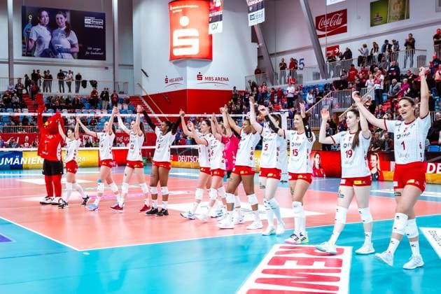 VBL Volleyball Bundesliga SC Potsdam VfB Suhl LOTTO Thüringen PlayOffs, 24 03 2024 VBL Volleyball Bundesliga SC Potsdam VfB Suhl LOTTO Thüringen 24 03 2024 Copyright: xBEAUTIFULxSPORTS NicolxMarschallx