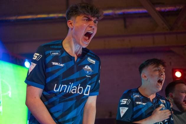 Virtual Bundesliga Club Championship by WOW Finale 24 03 2024 Jonas Wirth Jonny, SC Paderborn 07 , Jamie Bartel Chaser, SC Paderborn 07 in jubilation Virtual Bundesliga Club Championship by WOW Finale 24 03 2024 Copyright: xBEAUTIFULxSPORTS Buriakovx