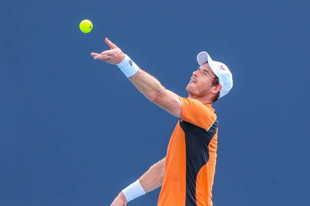 March 24, 2024, Miami Gardens, Florida, USA: Andy Murray (GBR) serves to Tomas Machac (CZE) during the third round of men s singles at the 2024 Miami Open presented by Itau at Hard Rock Stadium. Miami Gardens USA - ZUMAw109 20240324_fap_w109_038 Copyright: xDebbyxWongx