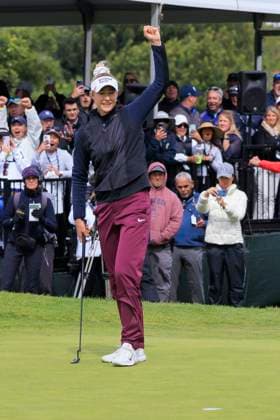 March 24, 2024, Palos Verdes, California, USA: Nelly Korda of the United States celebrates after winning the FIR HILLS SERI PAK Championship on Sunday March 24, 2024 at the Palos Verdes Golf Club in Palos Verdes, California. JAVIER ROJAS PI Palos Verdes USA - ZUMAp124 20240324_zaa_p124_020 Copyright: xJavierxRojasx