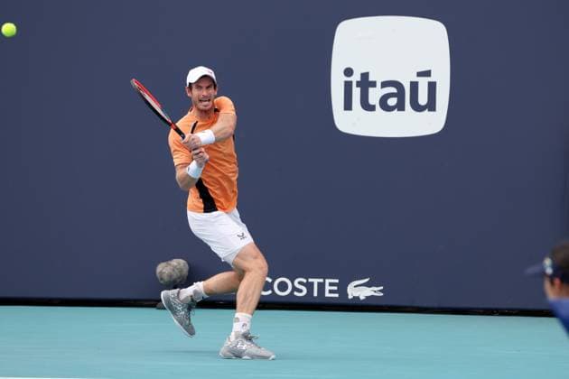 March 24, 2024, Miami Gardens, Florida, United States Of America: MIAMI GARDENS, FLORIDA - MARCH 24: Tomas Machac of the Czech Republic defeats Andy Murray of Great Britain on Day 9 of the Miami Open at Hard Rock Stadium on March 24, 2024 in Miami Gardens, Florida....People: Tomas Machac Miami Open Presented by Itau 2024 - Day 9  - ZUMAs214 20240324_ada_s214_072 Copyright: xSMGx