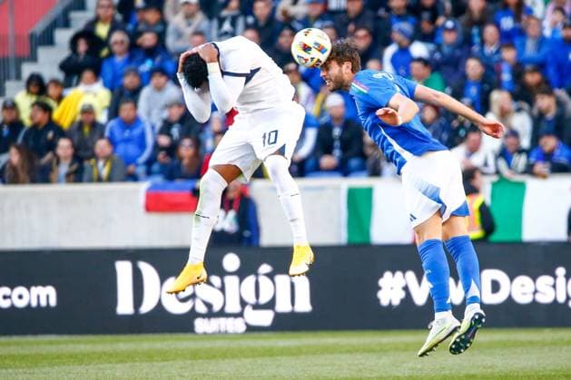 March 24, 2024, Harrison, Nj, United States: Manuel Locatelli of Italy during a match against Ecuador in an International Friendly, Länderspiel, Nationalmannschaft match at the Red Bull Arena in the city of Harrison in New Jersey in the United States this Sunday, March 24. Harrison United States - ZUMAv122 20240324_aap_v122_064 Copyright: xWilliamxVolcovx
