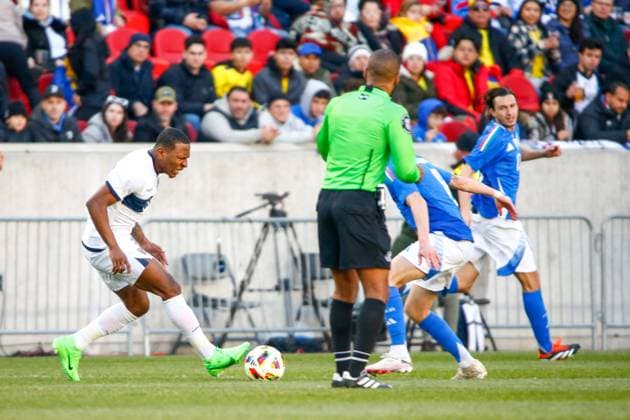 March 24, 2024, Harrison, Nj, United States: Pervis EstupioÂ±oÂ¡n of Italy during a match against Ecuador in an International Friendly, Länderspiel, Nationalmannschaft match at the Red Bull Arena in the city of Harrison in New Jersey in the United States this Sunday, March 24. Harrison United States - ZUMAv122 20240324_aap_v122_067 Copyright: xWilliamxVolcovx