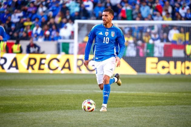 March 24, 2024, Harrison, Nj, United States: Lorenzo Pellegrini of Italy during a match against Ecuador in an International Friendly, Länderspiel, Nationalmannschaft match at the Red Bull Arena in the city of Harrison in New Jersey in the United States this Sunday, March 24. Harrison United States - ZUMAv122 20240324_aap_v122_077 Copyright: xWilliamxVolcovx