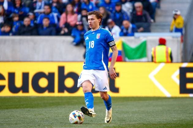March 24, 2024, Harrison, Nj, United States: NicoloÂ² Barella of Italy during a match against Ecuador in an International Friendly, Länderspiel, Nationalmannschaft match at the Red Bull Arena in the city of Harrison in New Jersey in the United States this Sunday, March 24. Harrison United States - ZUMAv122 20240324_aap_v122_093 Copyright: xWilliamxVolcovx