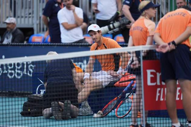 Tennis, ATP tournament in Miami, Andy Murray injures his ankle